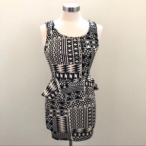 2000s NWT Forever 21 Abstract Print Peplum Dress Size S